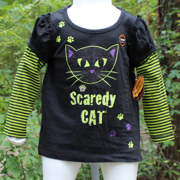 Other - Halloween Scaredy Cat Longsleeve Shirt Sz 3T